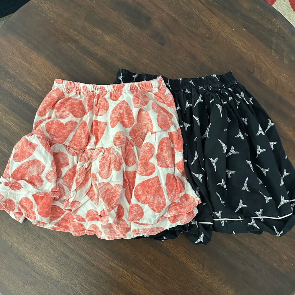 Bobo Choses Red Heart and Rylee + Cru Eiffel Tower skirt set